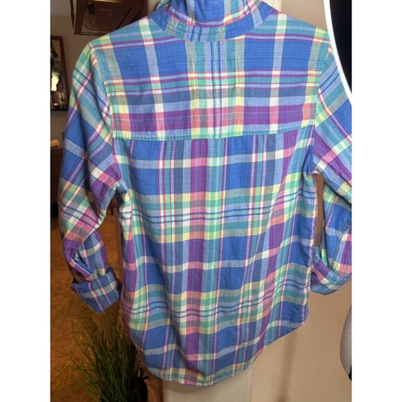 Abercrombie & Fitch Plaid Button Front Long Sleeve Top Size M - Picture 4 of 5